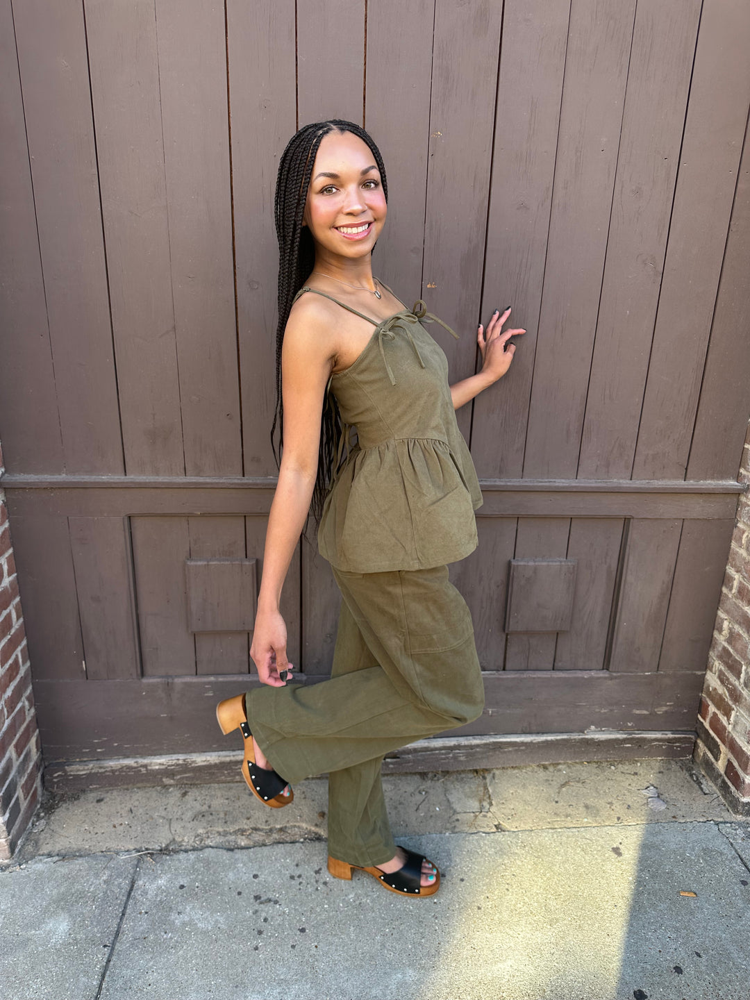 Bow Trim Peplum Top