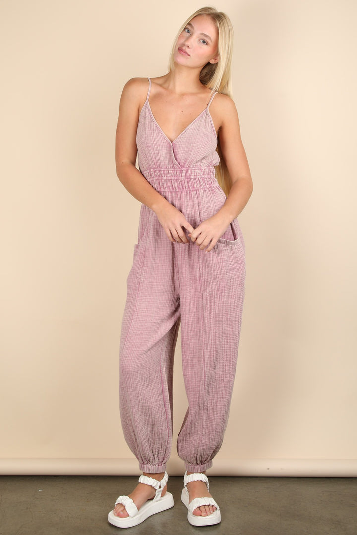 Mineral Washed Gauze Jumpsuit