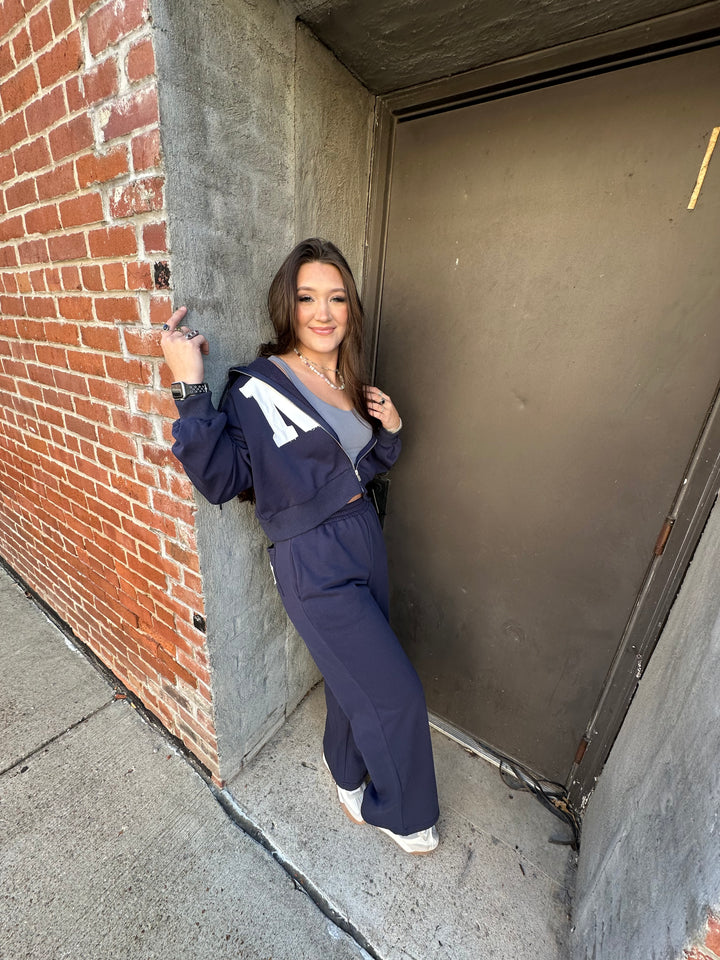 NY Zip Up Hoodie and Straight Pants Set