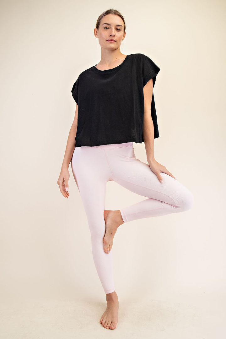 Cotton Slub Open Back Top