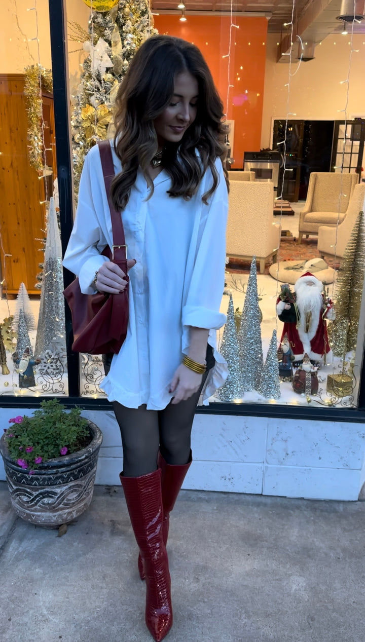 Ruffle Long Shirt
