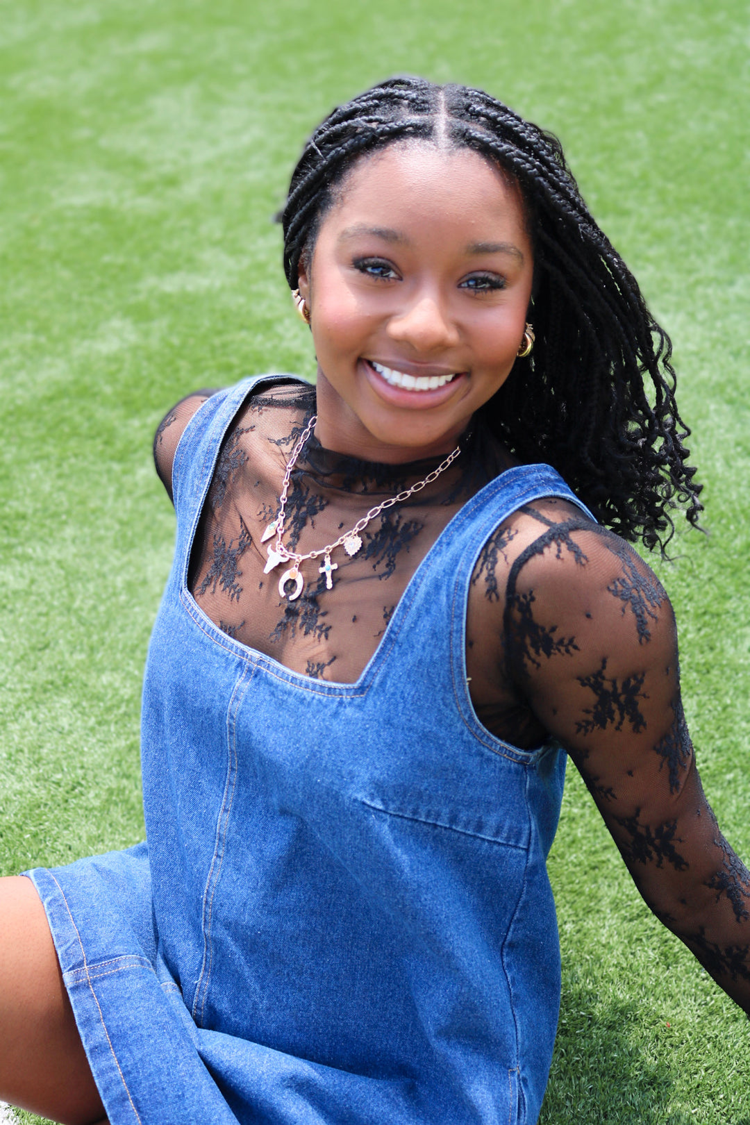 Square Neck Flare Denim Dress