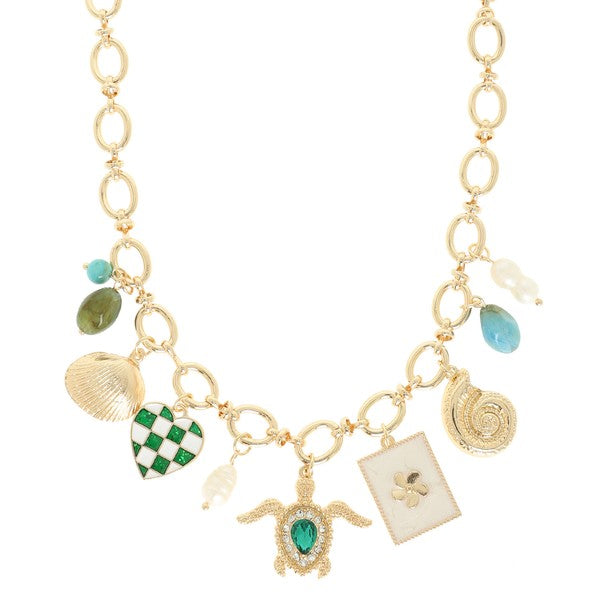 Sea Life Theme Multi Charm Necklace