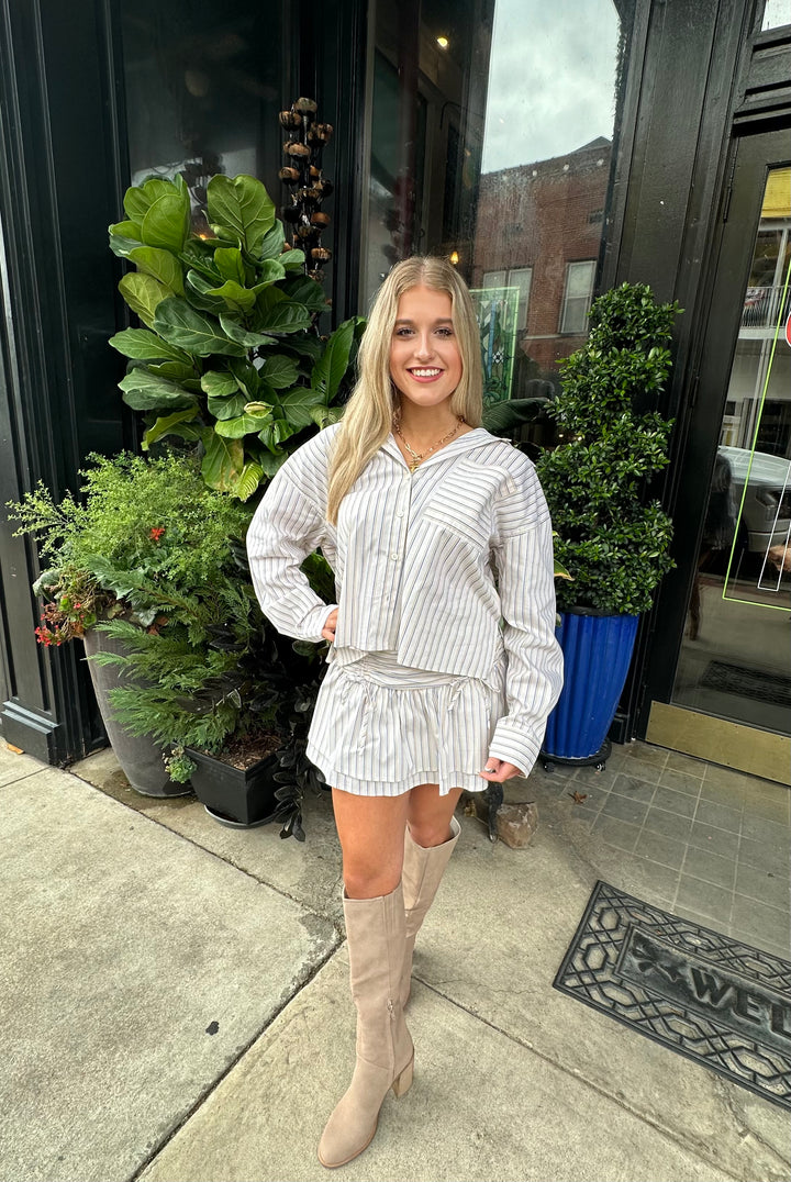 Striped Oversized Set with Skort