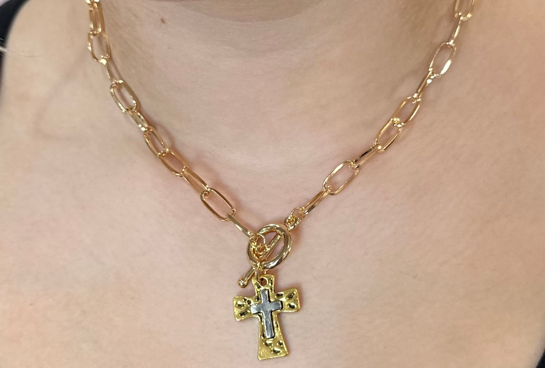 Chunky Statement Cross Necklace