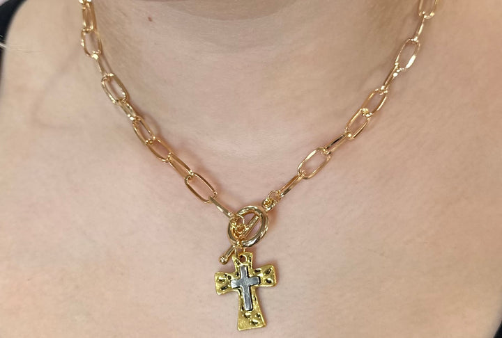 Chunky Statement Cross Necklace