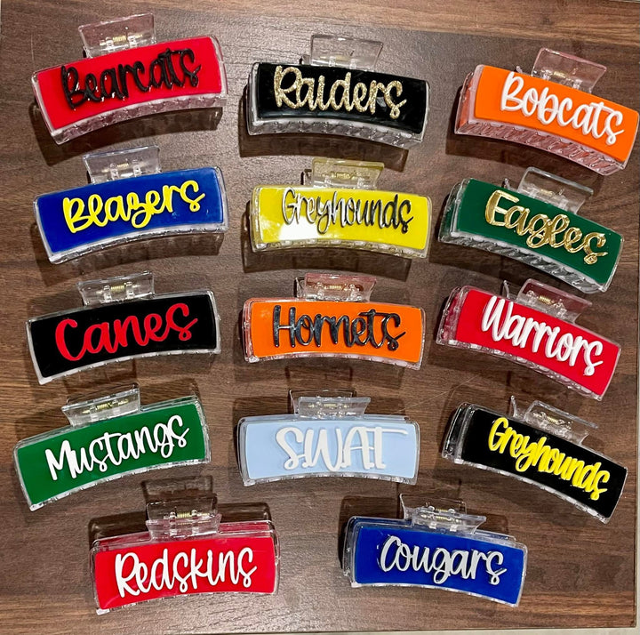 School Spirit Hair Claw Clips