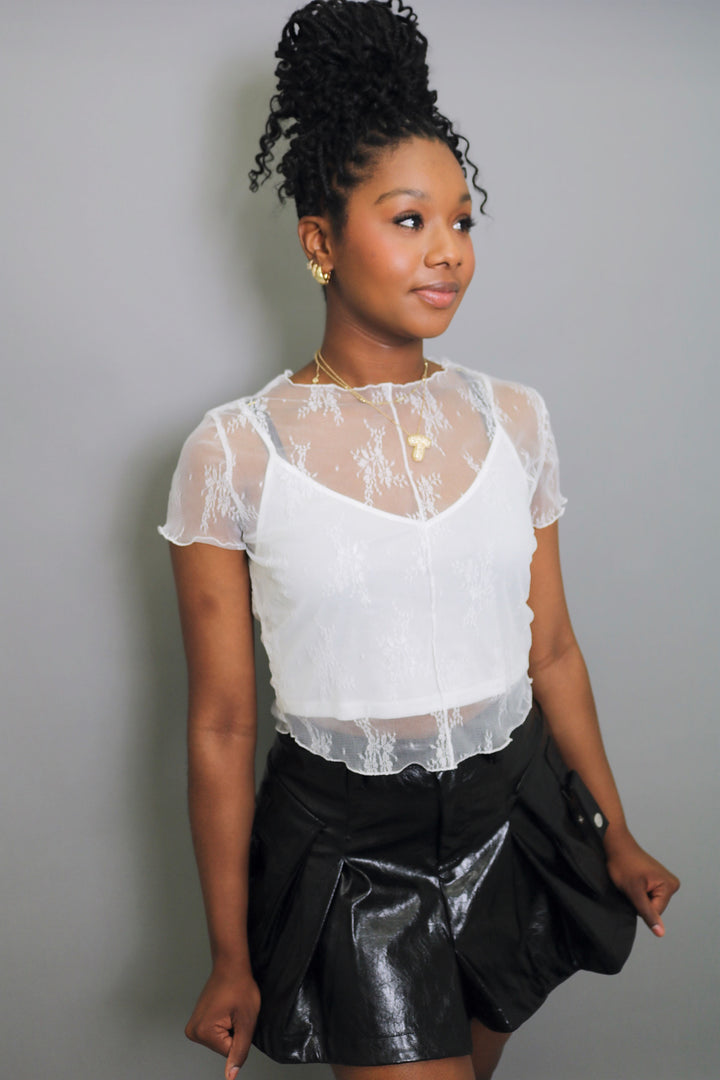 Vegan Leather Cargo Skirt