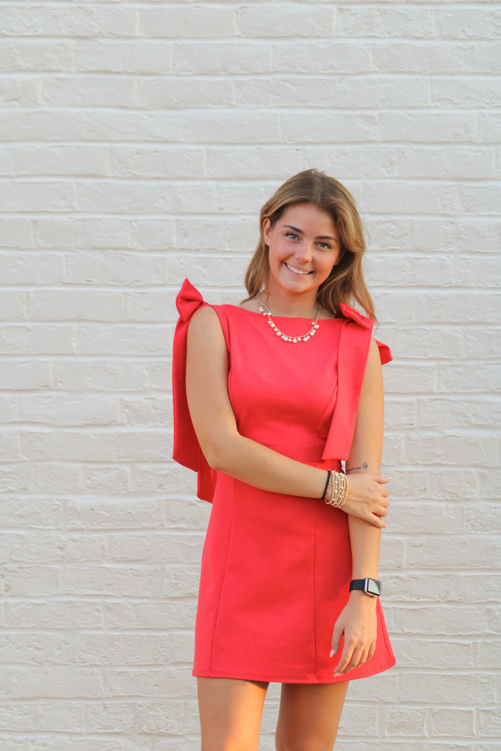 Mini Dress With Velvet Bow