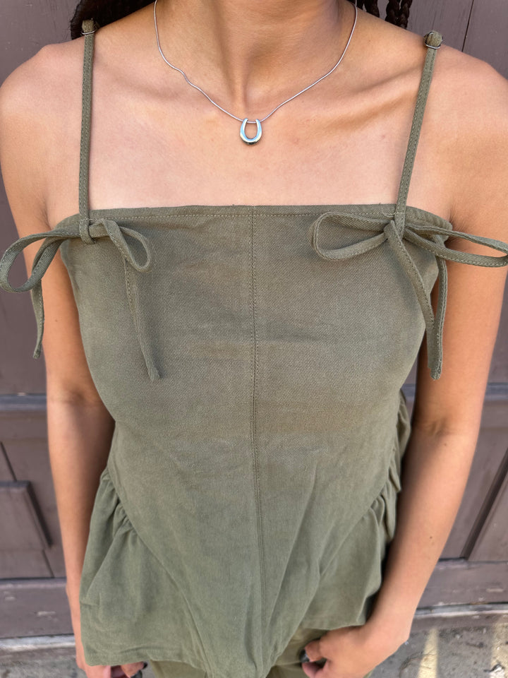 Bow Trim Peplum Top