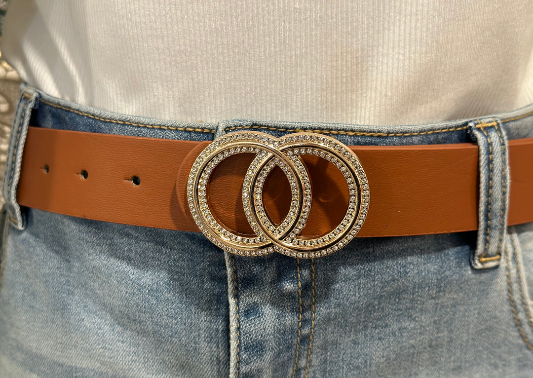 Rhinestone Infinity Buckle Belt