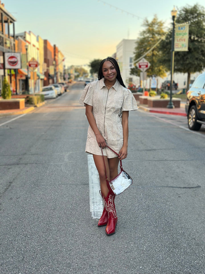 Pleated Twill Romper