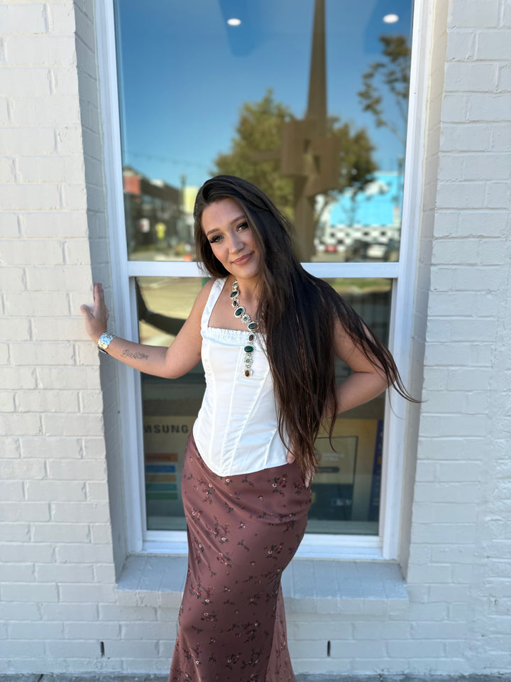 Lace-Up Back Corset Top