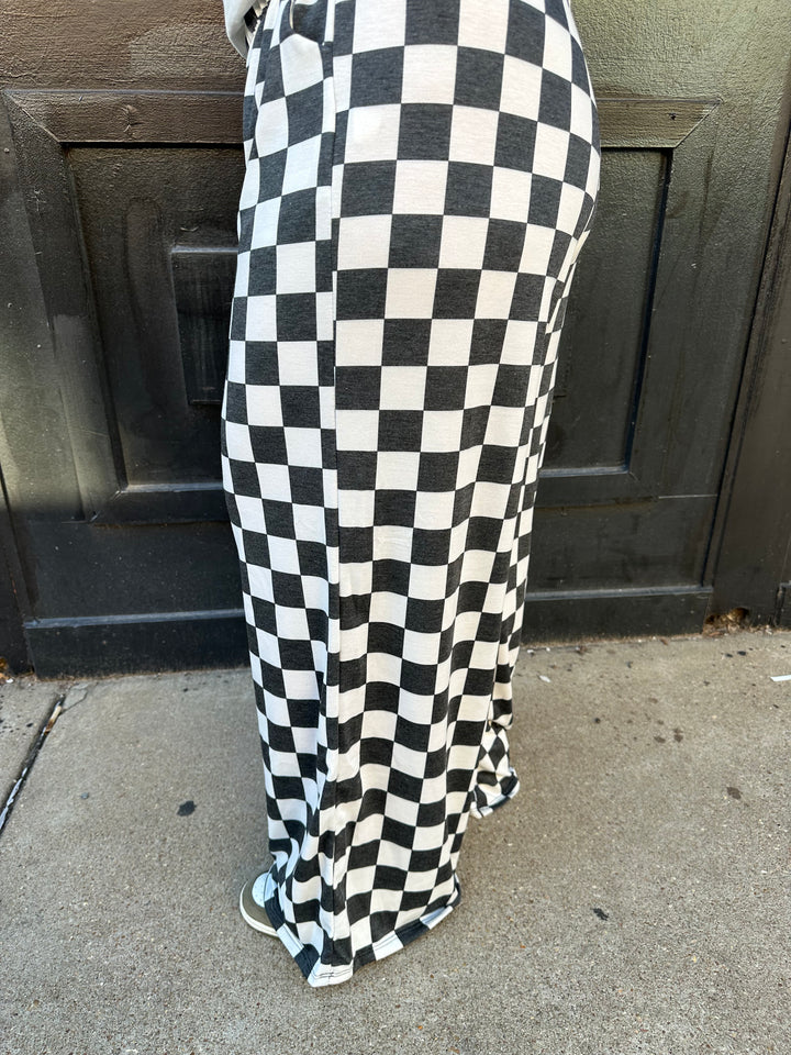 High Waist Checkerd  Pants