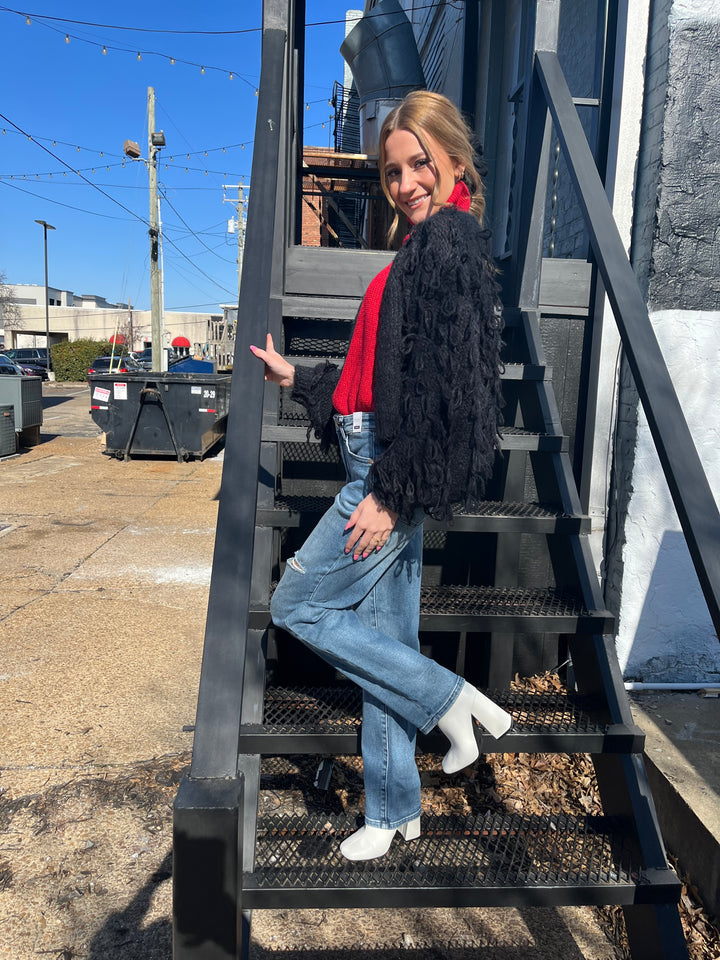 Fringe Detail Sweater Cardigan