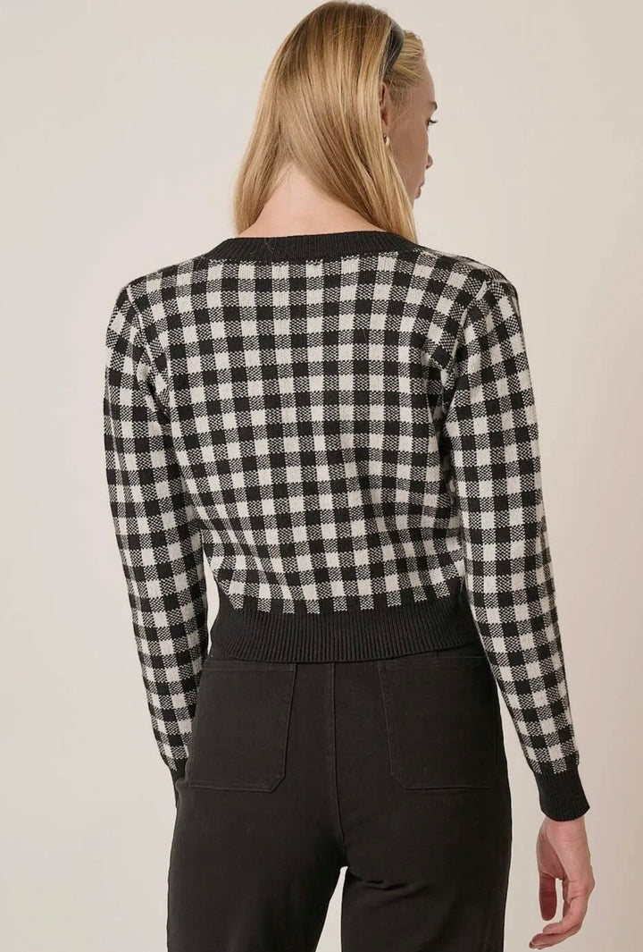 Checked Button Up Cardigan