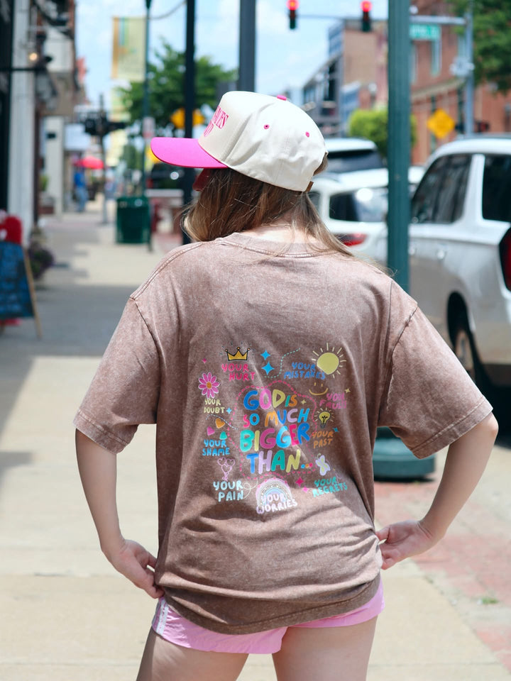 God Is Bigger Than Acid Wash Tee