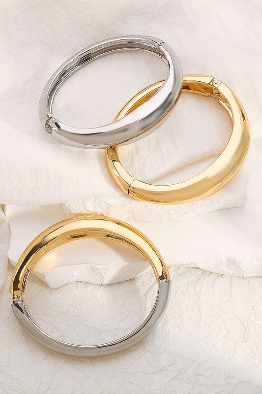 Chunky Gold & Silver Bangle Bracelet