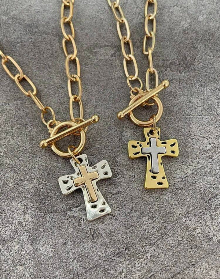 Chunky Statement Cross Necklace