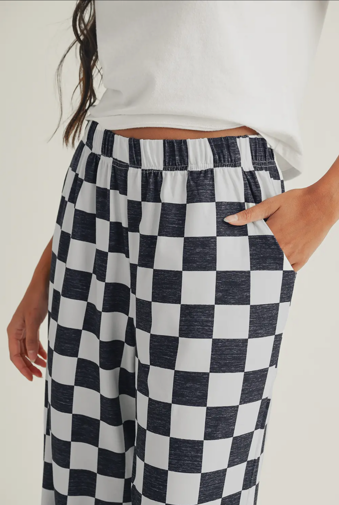 High Waist Checkerd  Pants