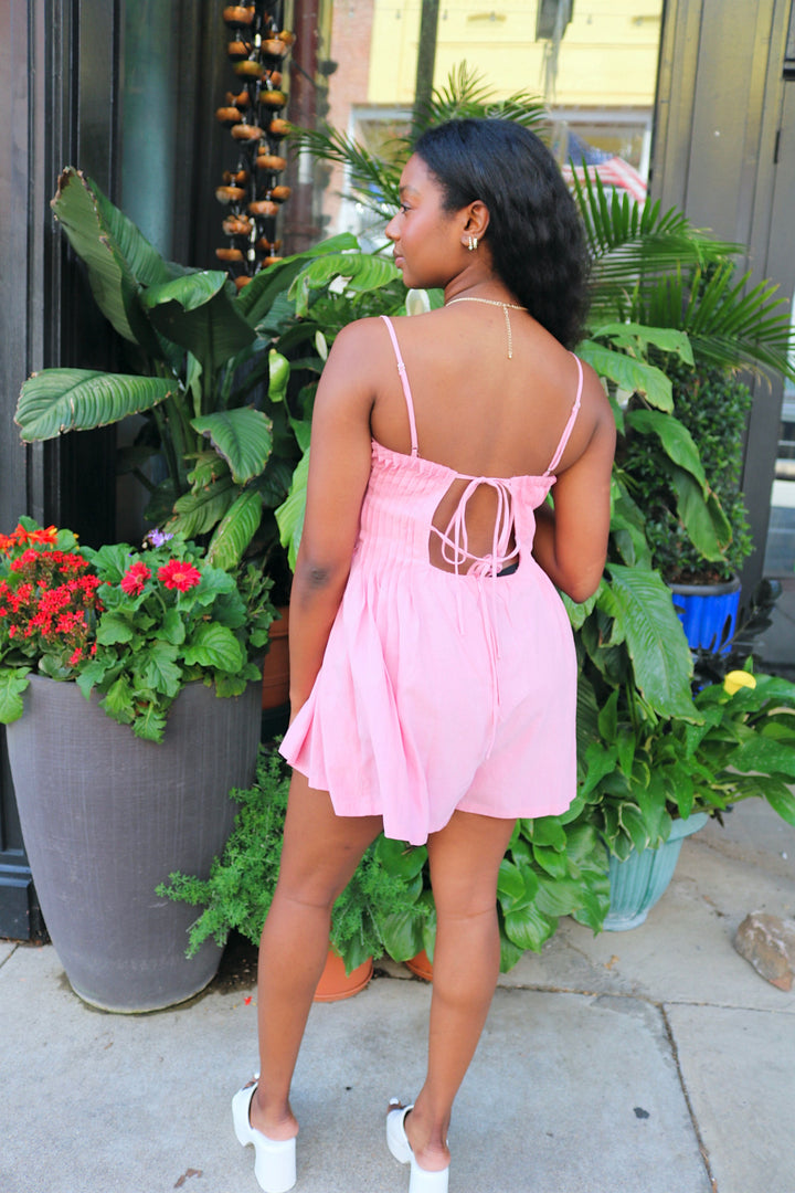 Sleeveless Pleated Romper
