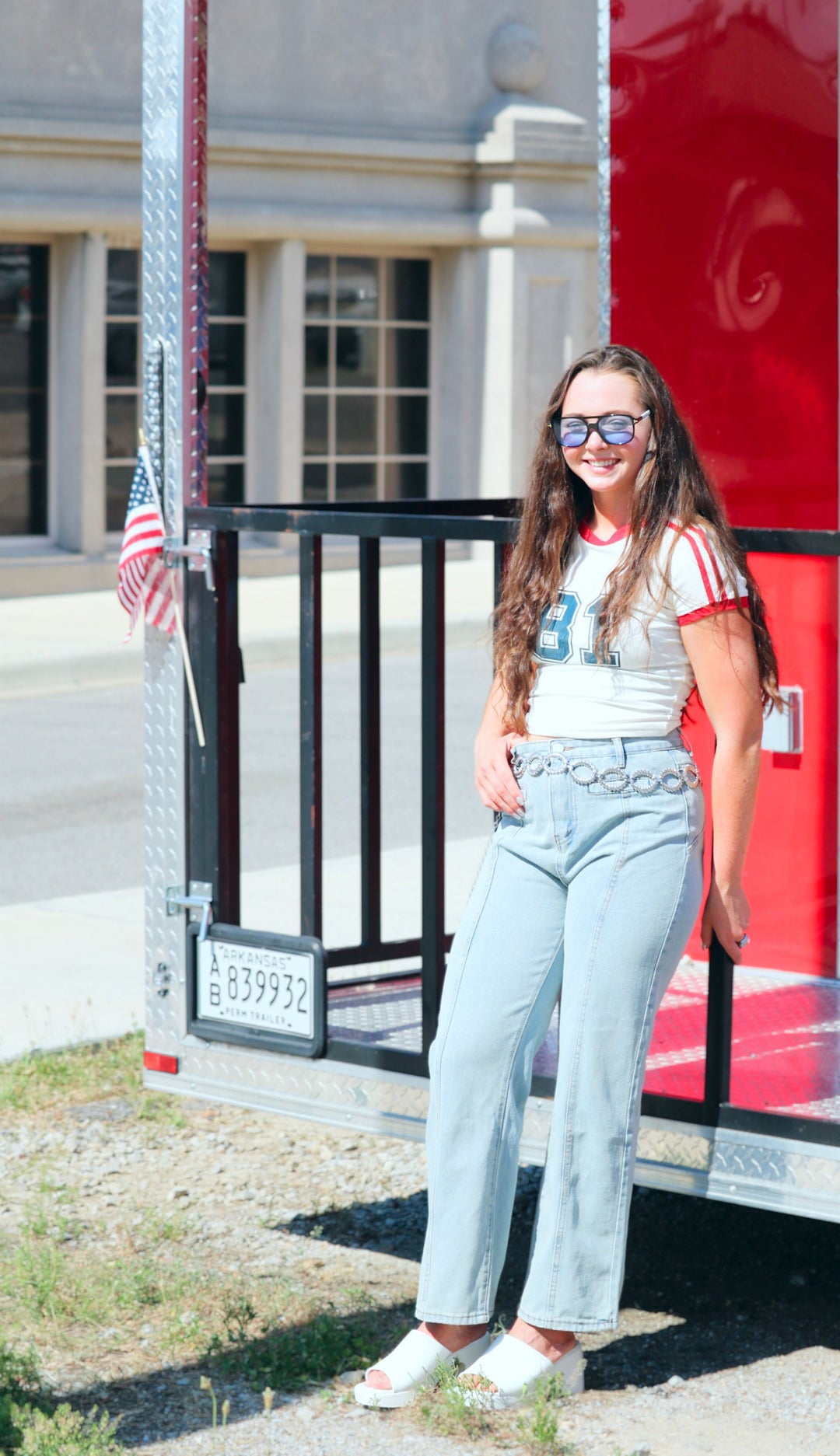 Star Embellished Flared Jeans