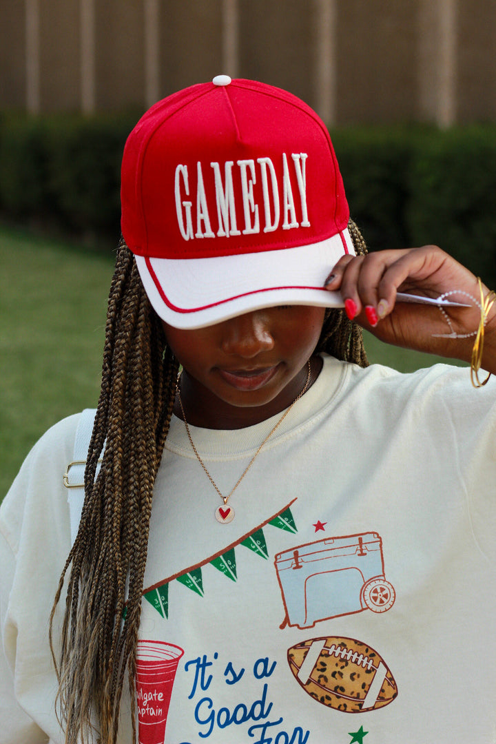 GAMEDAY Vintage Trucker Hat-Red
