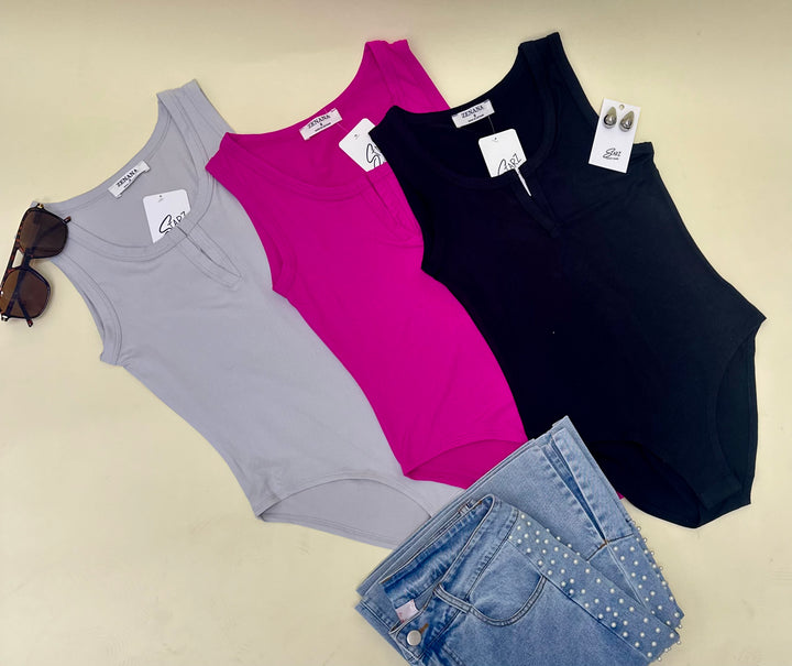 Split Neck Bodysuit