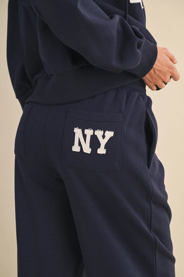 NY Zip Up Hoodie and Straight Pants Set