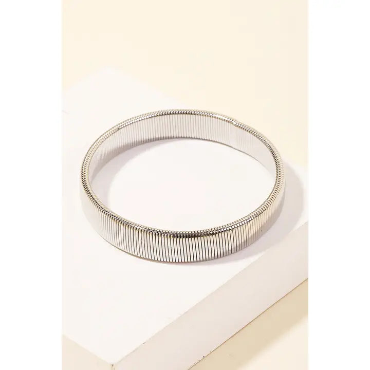Ribbed Stretch Bangle Bracelet