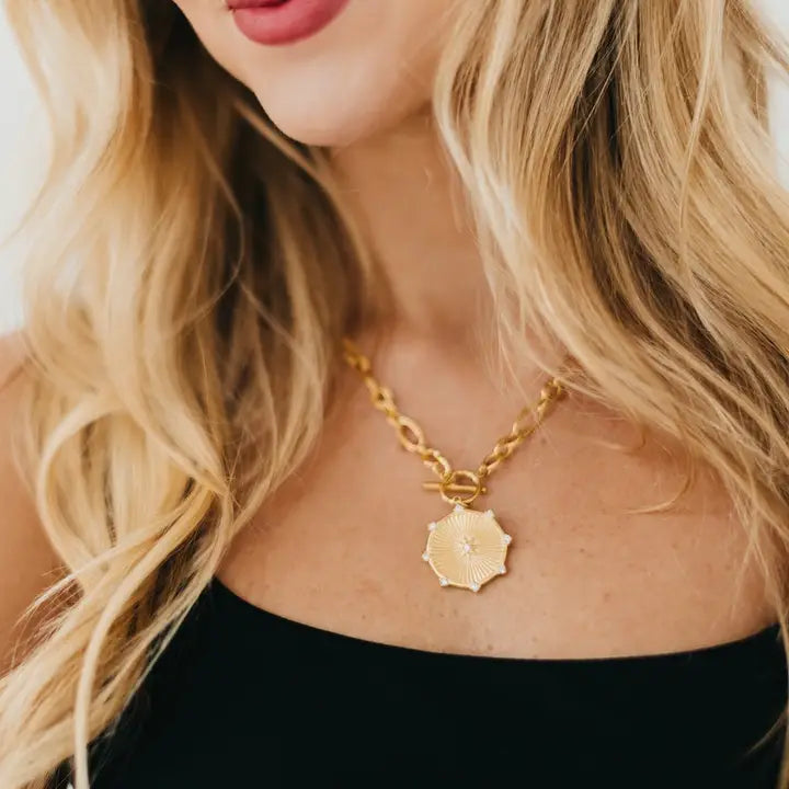 Sunburst Diamond Waterproof Chain Necklace