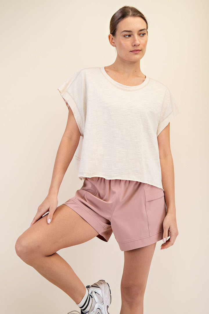 Cotton Slub Open Back Top